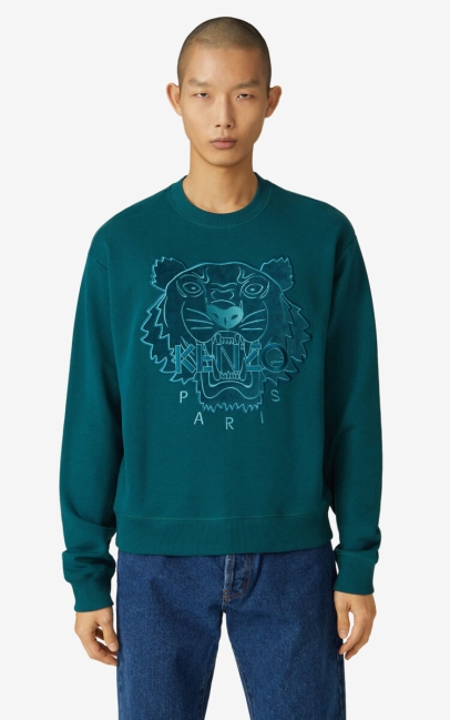 Kenzo Men Tiger Sweatshirt Duck Blue